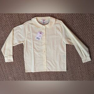 Dickies Long Sleeve Peter Pan Collar Button Up Uniform Dress Shirt (12Y) NWT